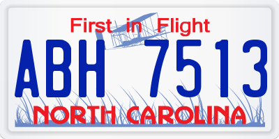 NC license plate ABH7513