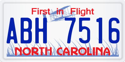 NC license plate ABH7516