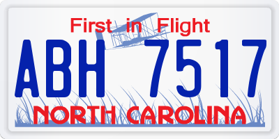 NC license plate ABH7517