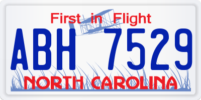 NC license plate ABH7529