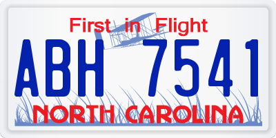 NC license plate ABH7541