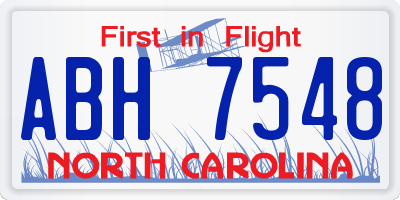 NC license plate ABH7548