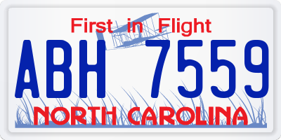 NC license plate ABH7559
