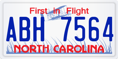 NC license plate ABH7564