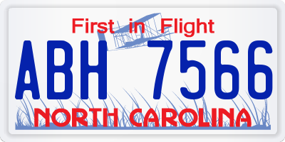NC license plate ABH7566