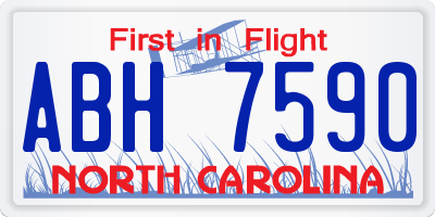 NC license plate ABH7590