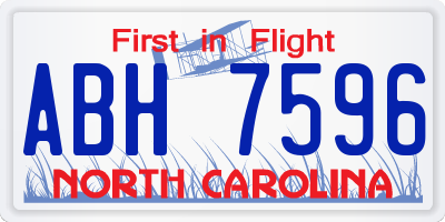 NC license plate ABH7596