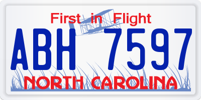 NC license plate ABH7597