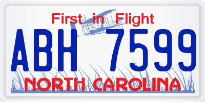 NC license plate ABH7599