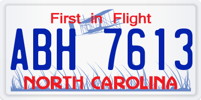 NC license plate ABH7613