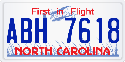 NC license plate ABH7618