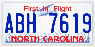 NC license plate ABH7619