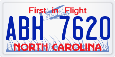 NC license plate ABH7620