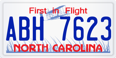 NC license plate ABH7623