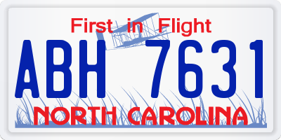 NC license plate ABH7631