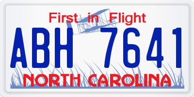 NC license plate ABH7641