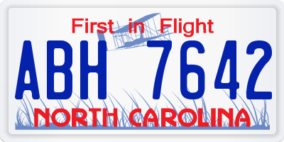 NC license plate ABH7642
