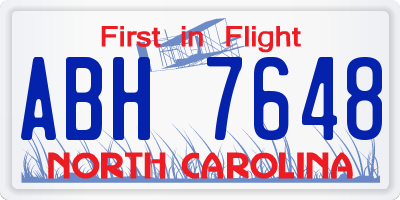 NC license plate ABH7648