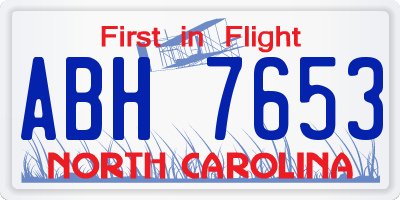 NC license plate ABH7653