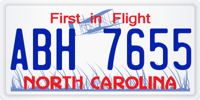NC license plate ABH7655