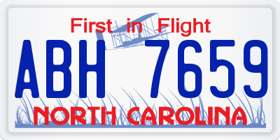 NC license plate ABH7659