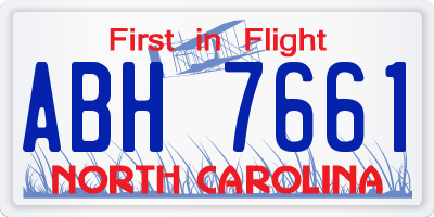 NC license plate ABH7661