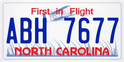 NC license plate ABH7677