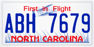 NC license plate ABH7679