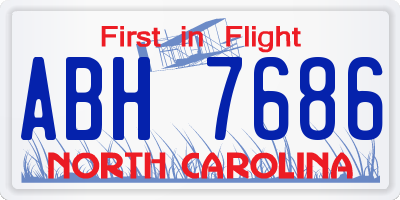 NC license plate ABH7686