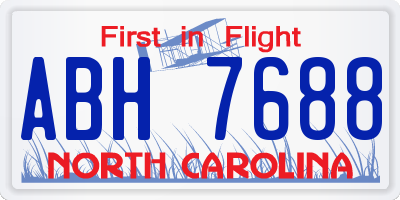 NC license plate ABH7688