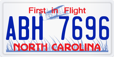 NC license plate ABH7696