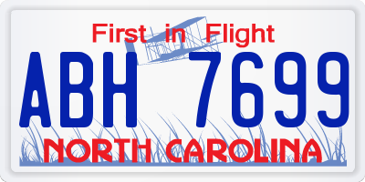NC license plate ABH7699