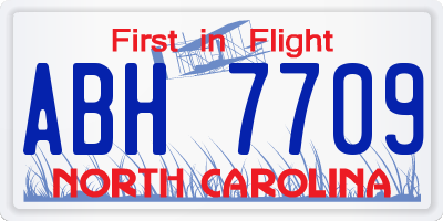 NC license plate ABH7709