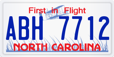 NC license plate ABH7712