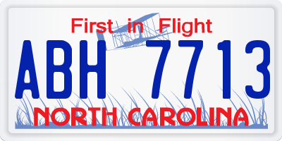 NC license plate ABH7713