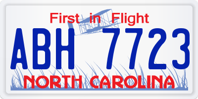 NC license plate ABH7723