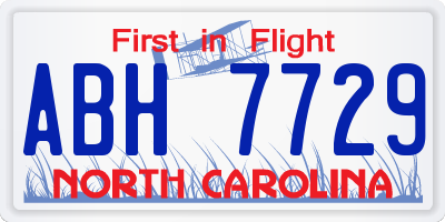 NC license plate ABH7729