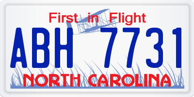 NC license plate ABH7731