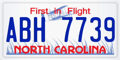 NC license plate ABH7739