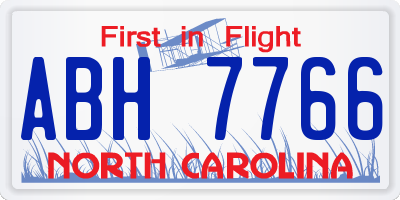 NC license plate ABH7766