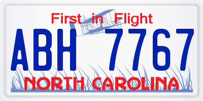 NC license plate ABH7767