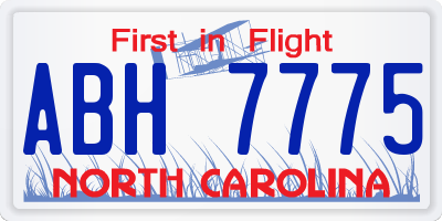 NC license plate ABH7775