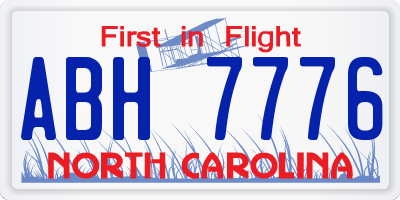 NC license plate ABH7776
