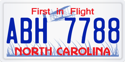 NC license plate ABH7788