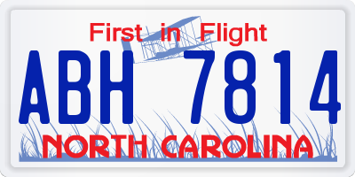 NC license plate ABH7814