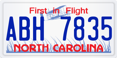 NC license plate ABH7835