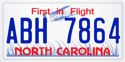 NC license plate ABH7864