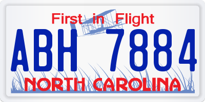 NC license plate ABH7884