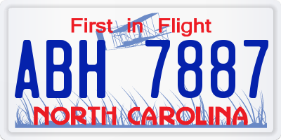 NC license plate ABH7887
