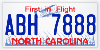 NC license plate ABH7888